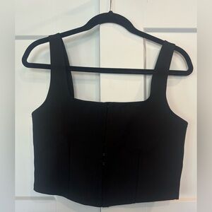 H&M Black Fitted Crop Tank Top